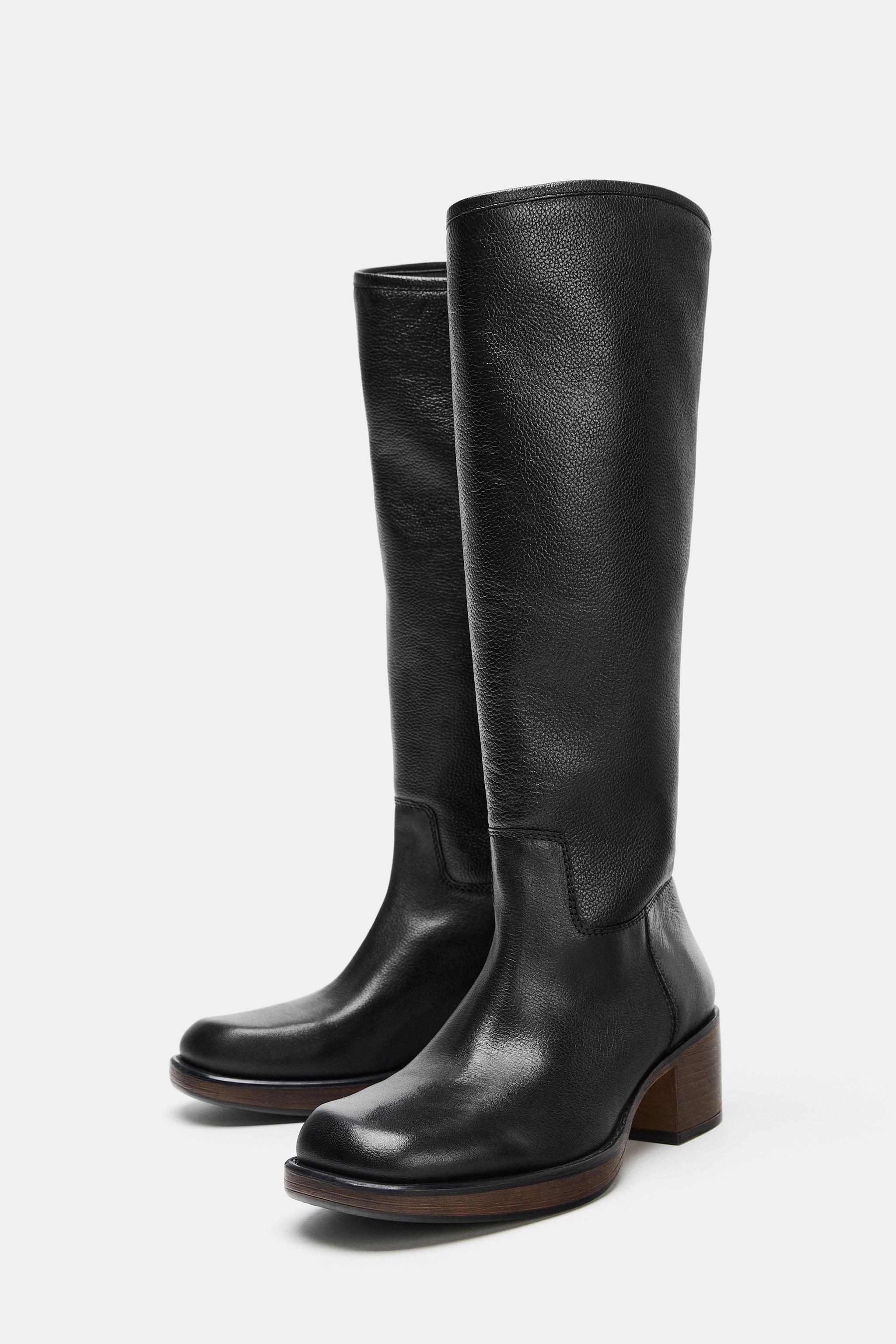 LEATHER HEEL BOOTS